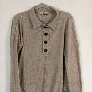 Zenana Outfitters Beige Button-Up Cardigan